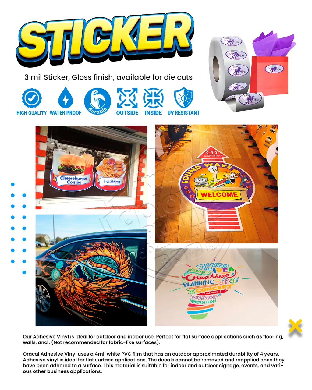 Adhesive Vinyl Decal — specifications
