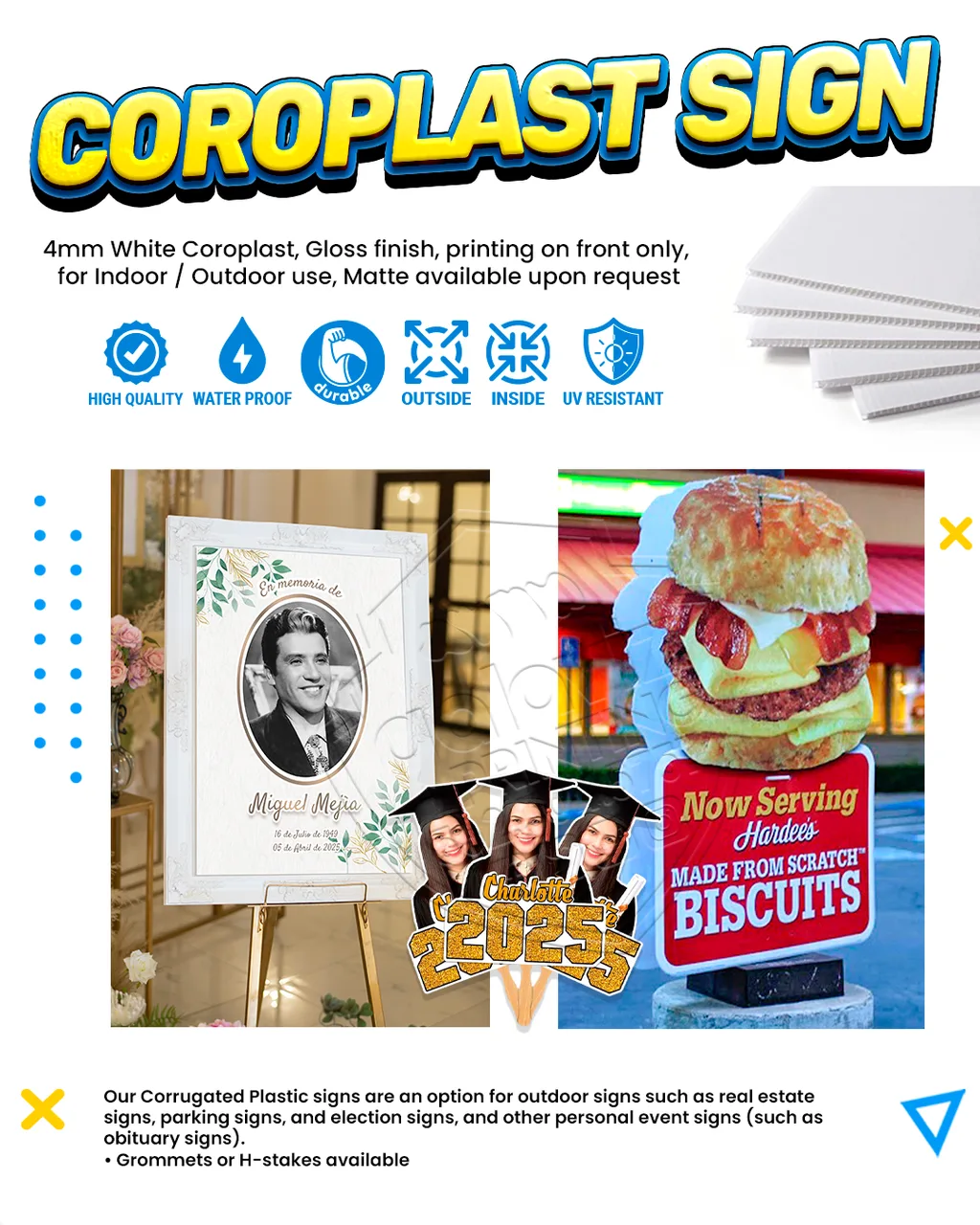 Coroplast / Foam Board — especificaciones