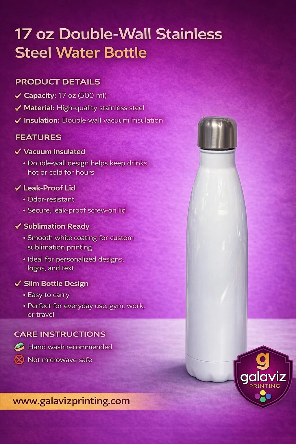 Botella de Agua — especificaciones